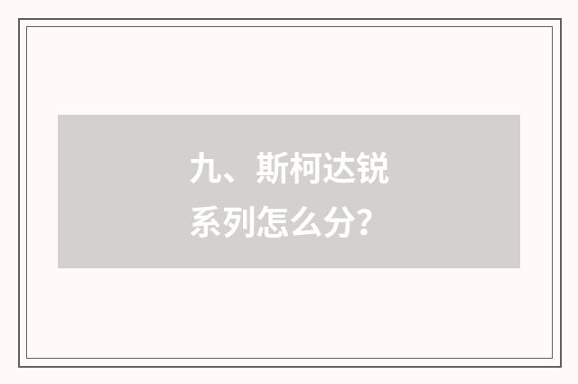 九、斯柯达锐系列怎么分？
