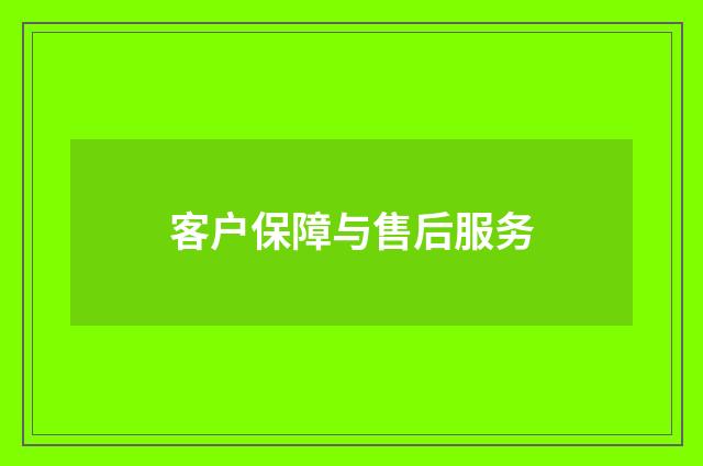 客户保障与售后服务