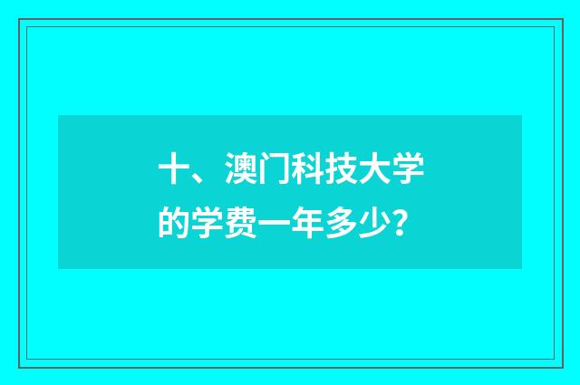十、澳门科技大学的学费一年多少？