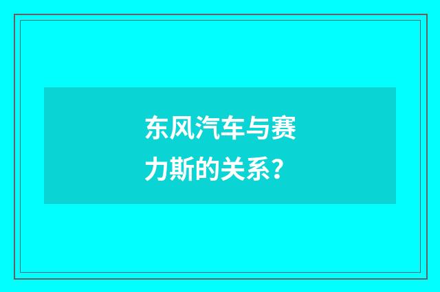 东风汽车与赛力斯的关系？