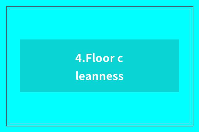 4.Floor cleanness