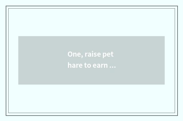One, raise pet hare to earn money?