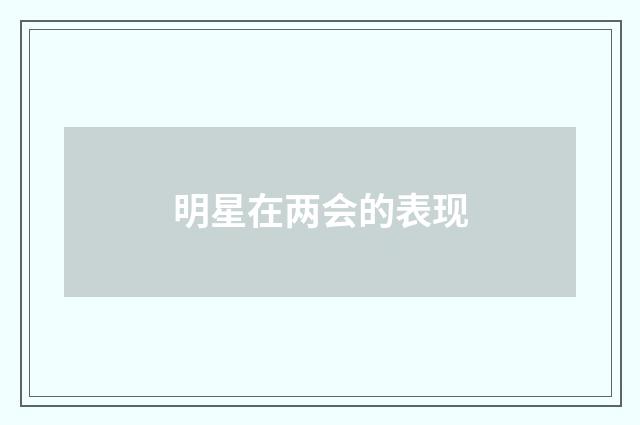 明星在两会的表现
