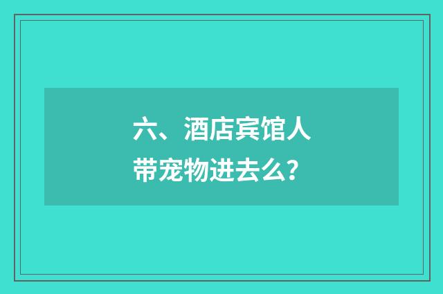 六、酒店宾馆人带宠物进去么？