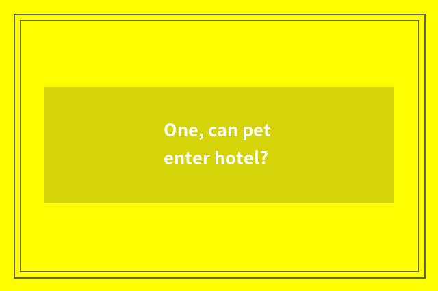 One, can pet enter hotel?