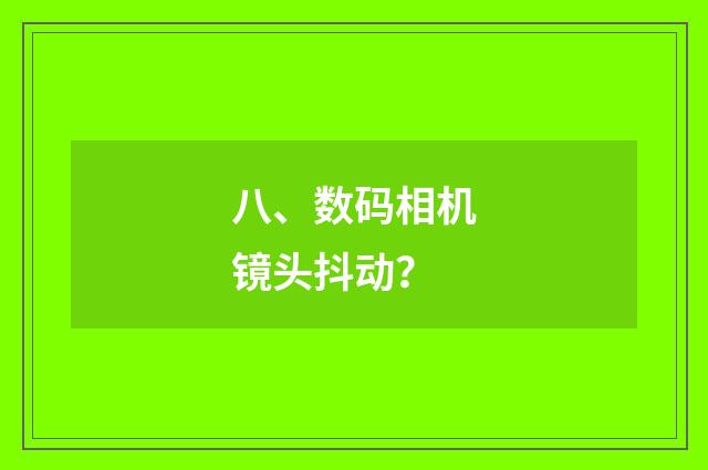 八、数码相机镜头抖动？