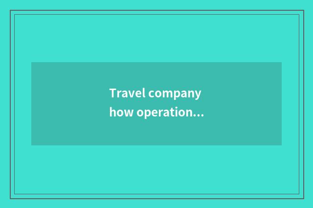 Travel company how operation?