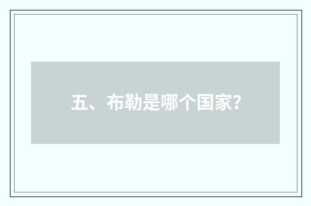 五、布勒是哪个国家？