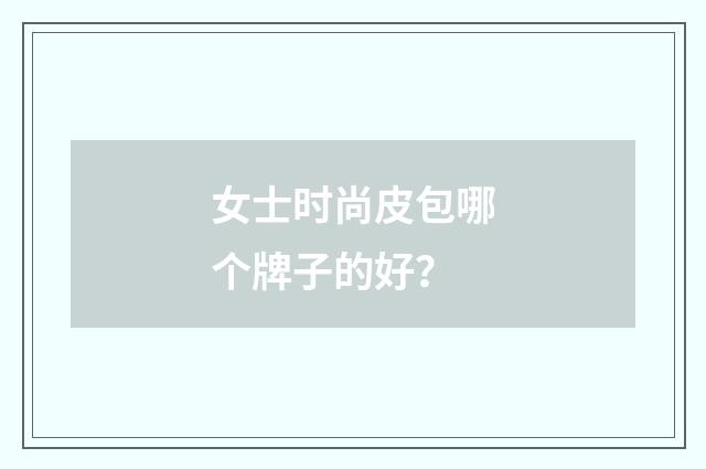 女士时尚皮包哪个牌子的好？