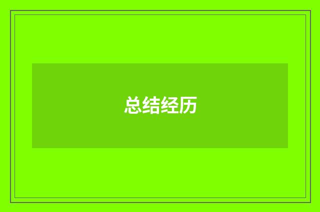 总结经历