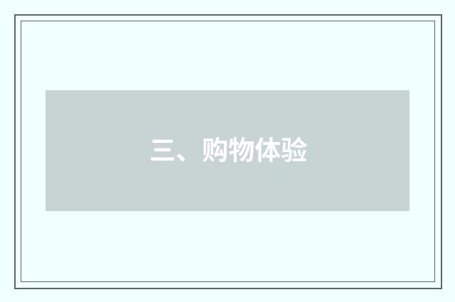 三、购物体验