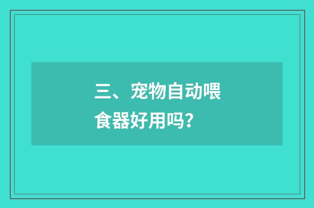 三、宠物自动喂食器好用吗?