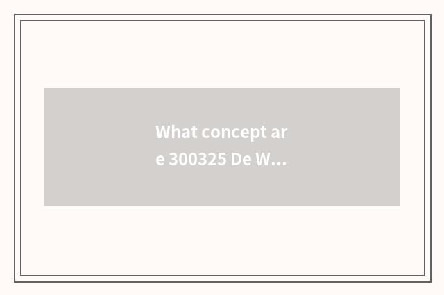 What concept are 300325 De Weixin material?