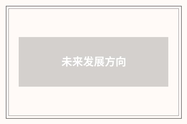 未来发展方向