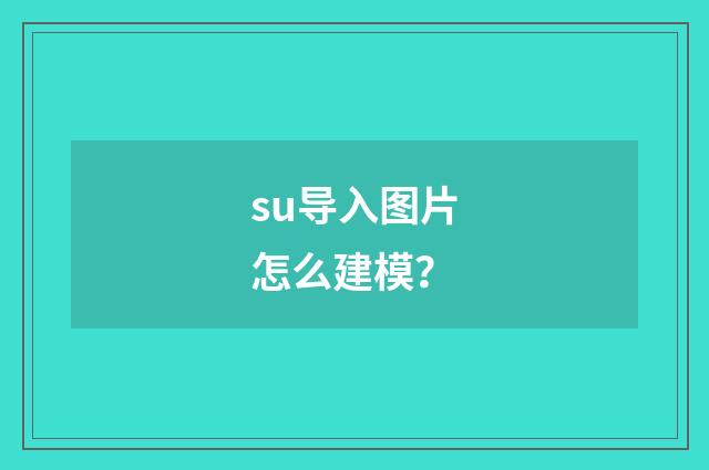 su导入图片怎么建模？