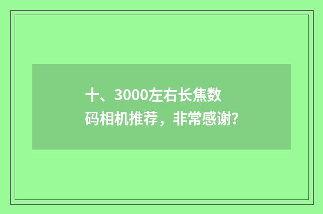 十、3000左右长焦数码相机推荐，非常感谢？