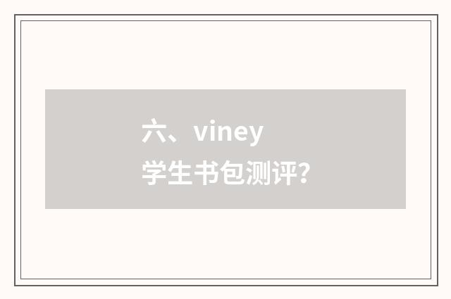 六、viney学生书包测评？