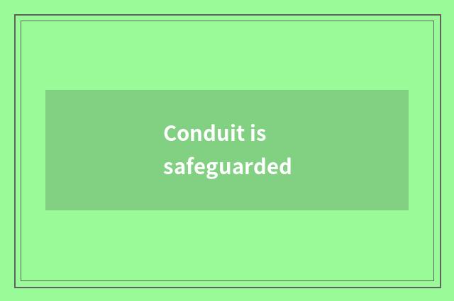Conduit is safeguarded