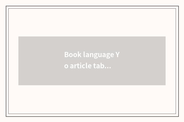 Book language Yo article table?