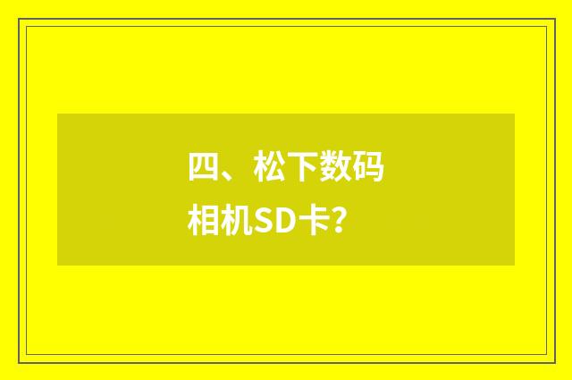 四、松下数码相机SD卡？