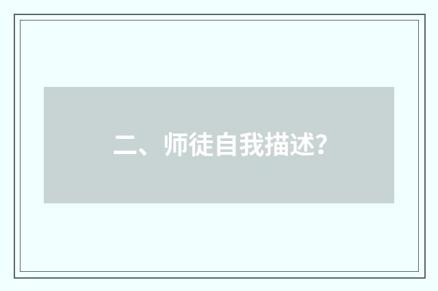 二、师徒自我描述？