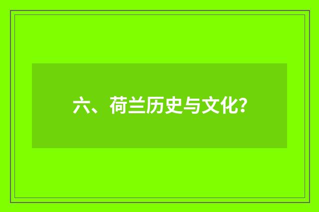 六、荷兰历史与文化？