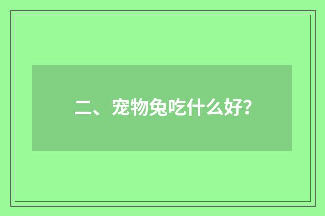 二、宠物兔吃什么好？