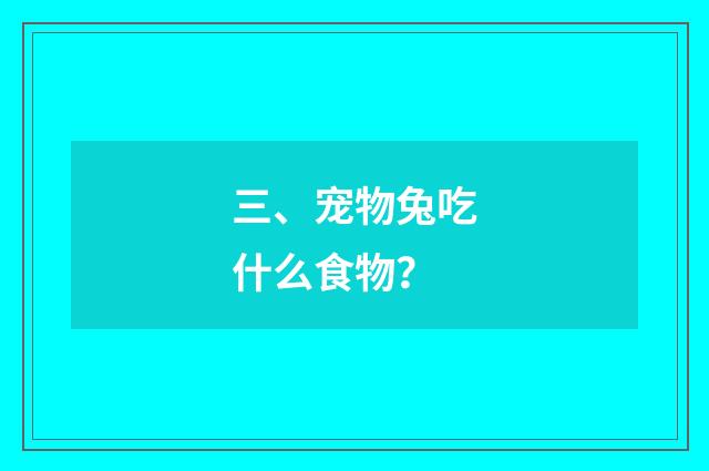 三、宠物兔吃什么食物？
