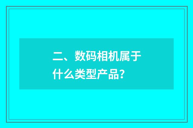 二、数码相机属于什么类型产品？