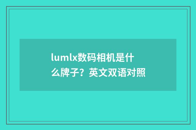 lumlx数码相机是什么牌子？英文双语对照