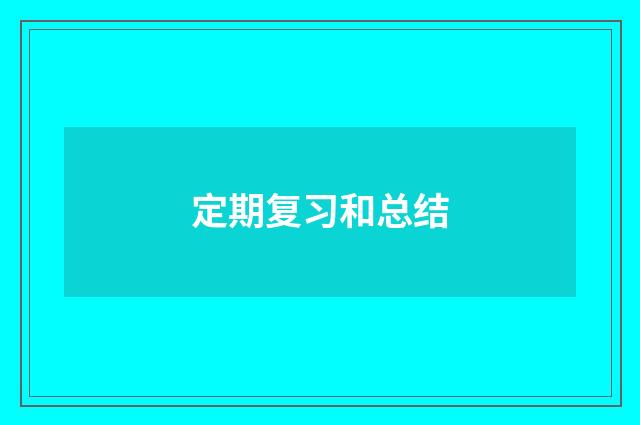 定期复习和总结