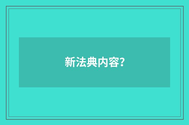 新法典内容?