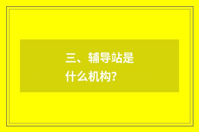 三、辅导站是什么机构？