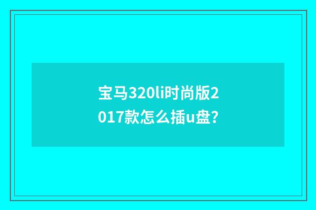 宝马320li时尚版2017款怎么插u盘？