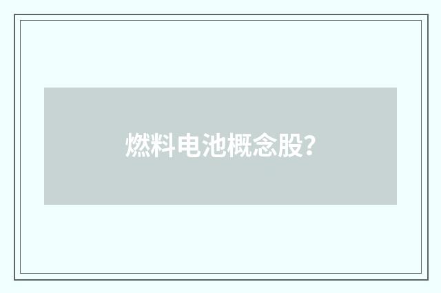 燃料电池概念股？