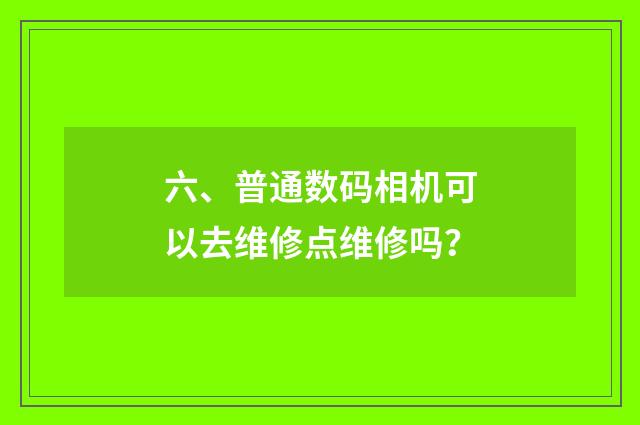 六、普通数码相机可以去维修点维修吗？