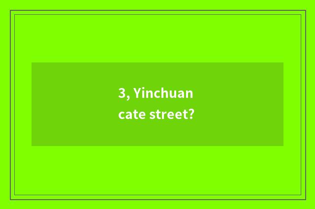3, Yinchuan cate street?