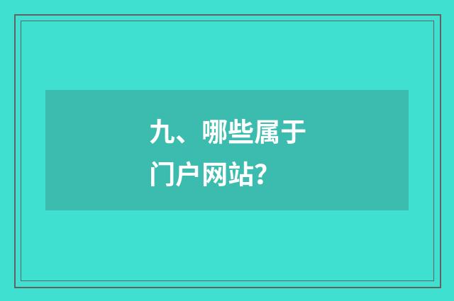 九、哪些属于门户网站?