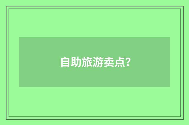 自助旅游卖点？