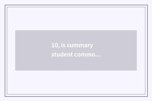 10, is summary student common mental health problem?
