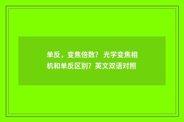 单反，变焦倍数？ 光学变焦相机和单反区别？英文双语对照