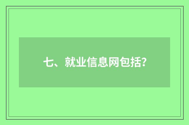七、就业信息网包括？