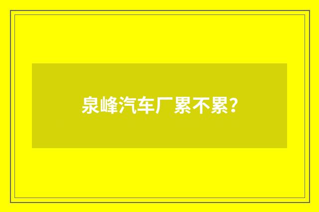 泉峰汽车厂累不累？