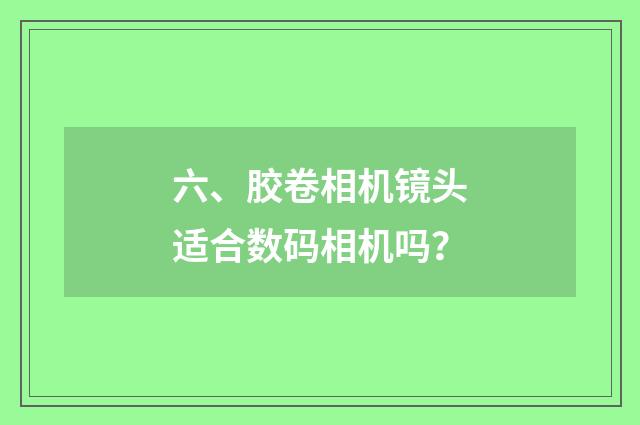 六、胶卷相机镜头适合数码相机吗？