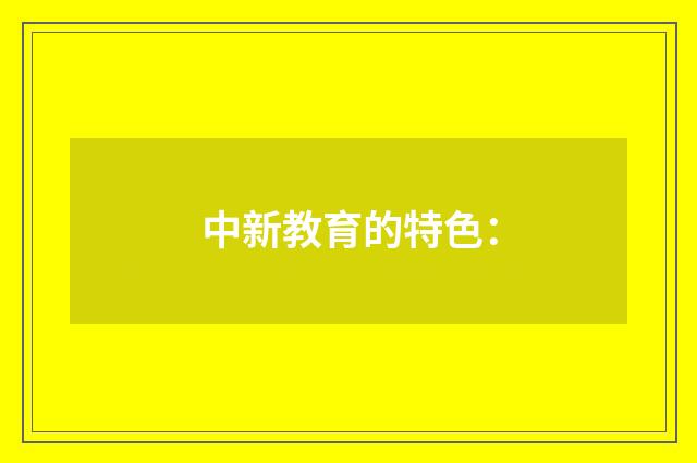 中新教育的特色：