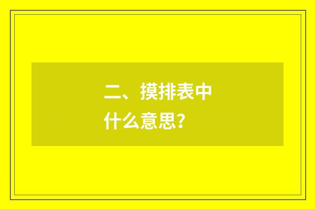 二、摸排表中什么意思？