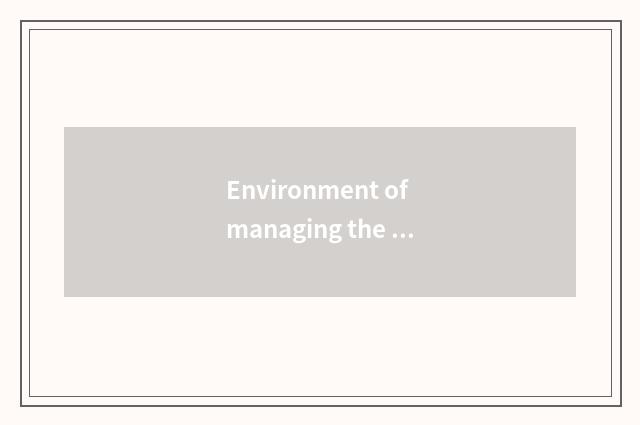 Environment of managing the sources of energy, protection