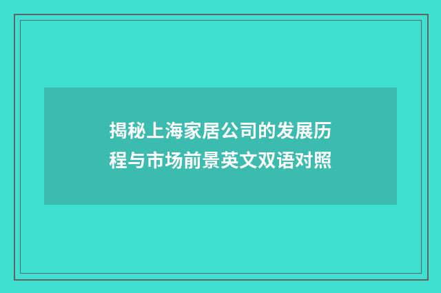 揭秘上海家居公司的发展历程与市场前景英文双语对照