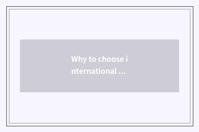 Why to choose international children education