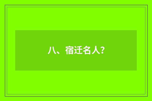八、宿迁名人？